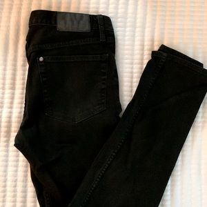 &Denim Mens Black 32-32 Slim-fit Jeans